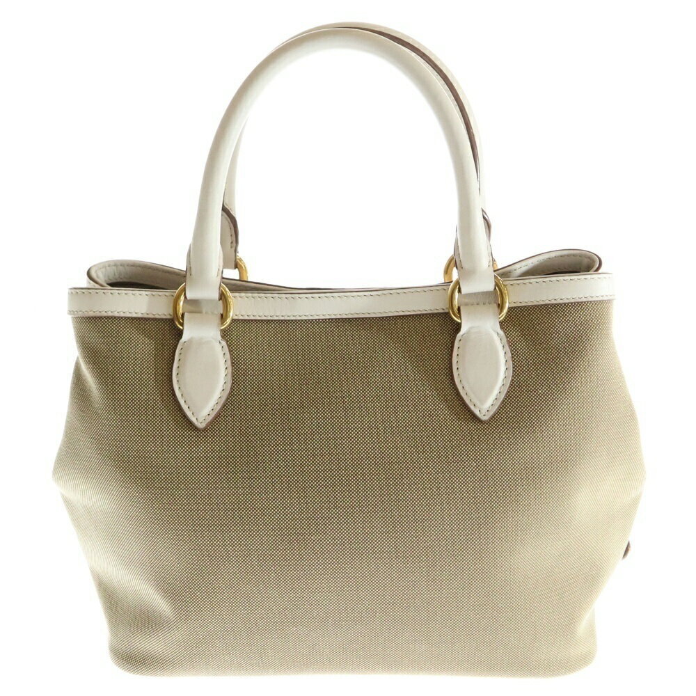 PRADA Logo Jacquard Handbag Shoulder Bag Beige Tan White RED - Picture 2 of 6